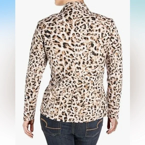 Calvin Klein Leopard Animal Print Blazer Career size 4 - Picture 6 of 7
